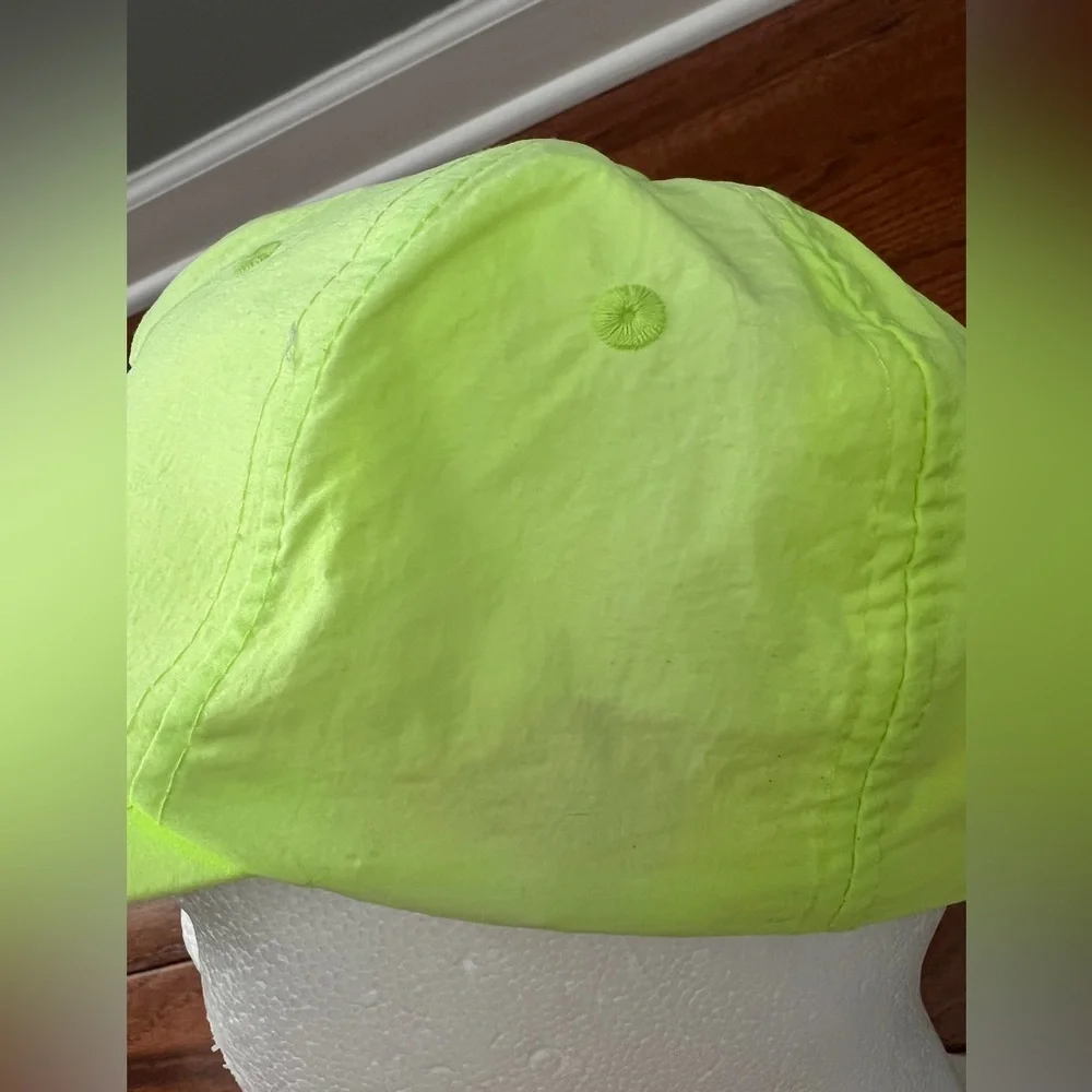 Vintage Nike Hat 90s Snapback Cap Neon Yellow   Sz OS